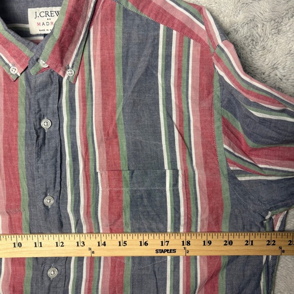 J Crew Madras Striped Button Down Shirt Men Size L Casual Red Blue Work
Preppy - Picture 3 of 7